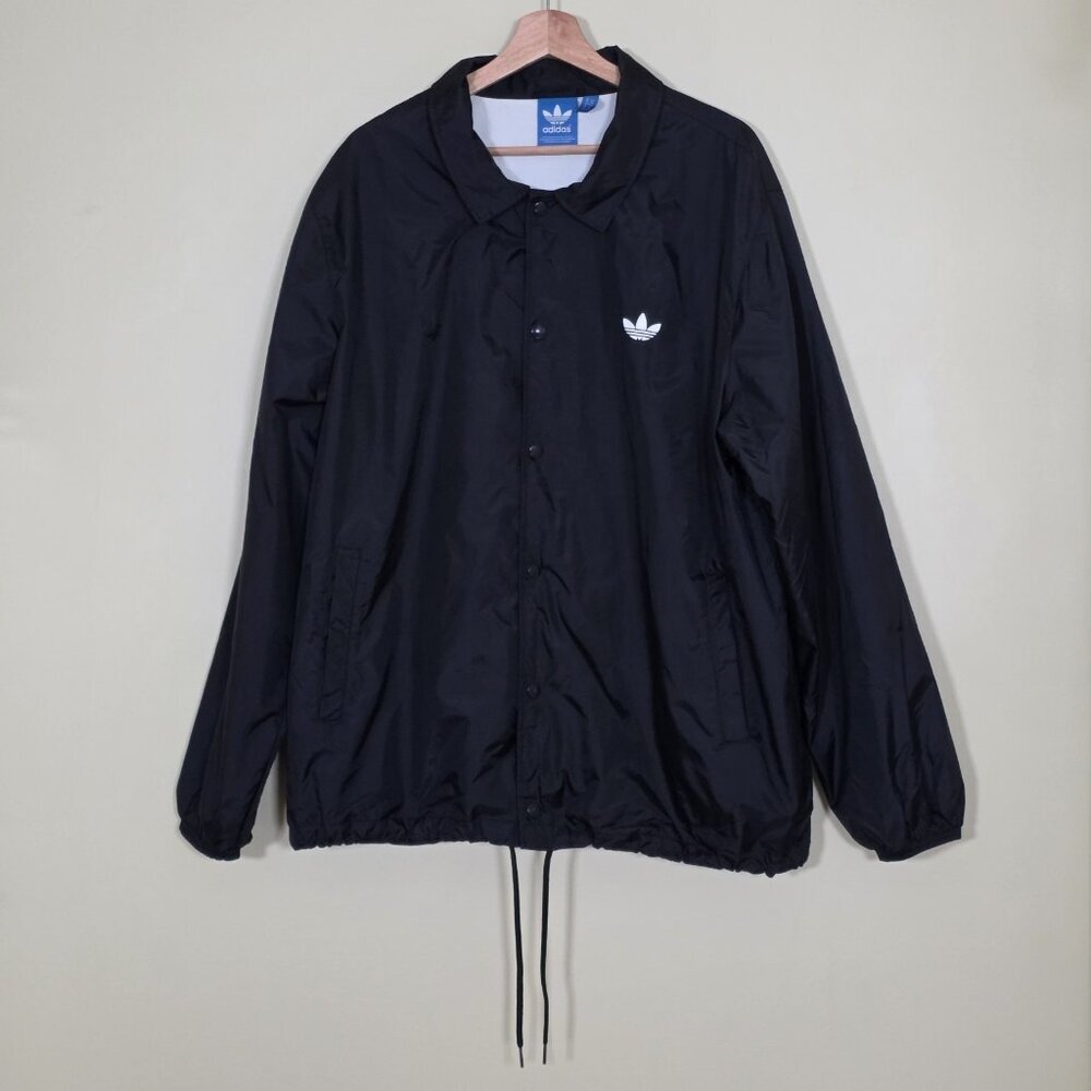 Adidas Originals By Nigo Coach Jacket Mens XL Black Snaps Lined Streetwear FLAW